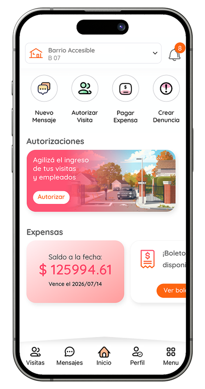 App de vecinos de Accessin: autorizaciones, expensas y accesos rápidos