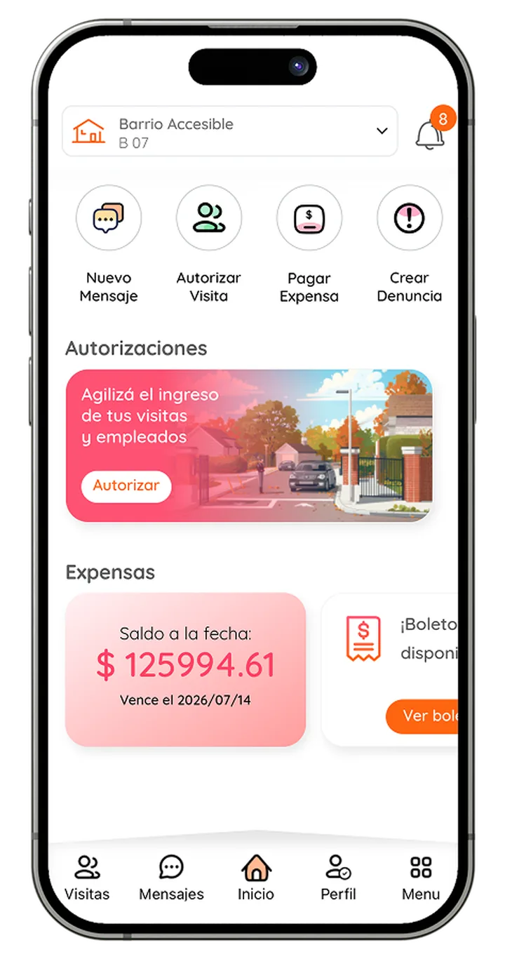 App de vecinos de Accessin: autorizaciones, expensas y accesos rápidos